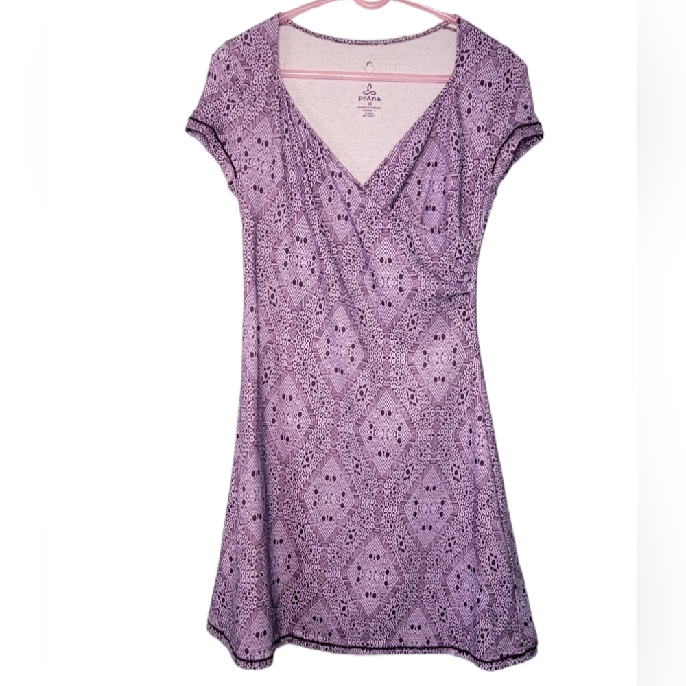 PrAna Breathe Faux Wrap Dress Size XS Purple